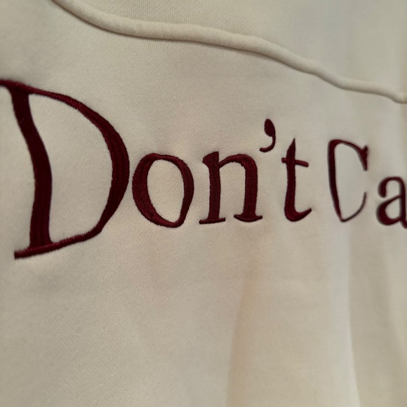 Bailey Rose Don't Know Don't Care Sweatshirt‎ Women's Small Cream Athleisure - Picture 10 of 13